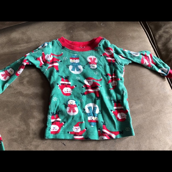 Carter’s 2 Pcs Matching Set Baby Kids Christmas X’mas Santa 12M EUC - Picture 3 of 6
